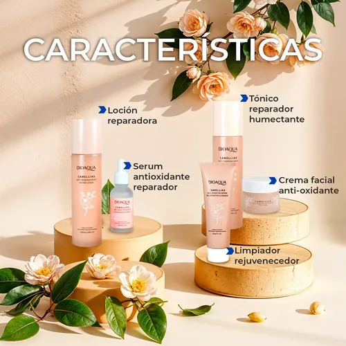 Set De Cuidado Facial Bioaqua Con Extracto De Camellias Kit De Skincare Antioxidante Ideal Para Todo Tipo De Piel