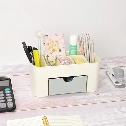 Organizador Maquillaje Smart Beauty Plástico Compartimientos Verde 10x20cm