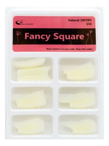 Fancy Square Tips Blanco Uñas Esculpidas Caja X 100 U36