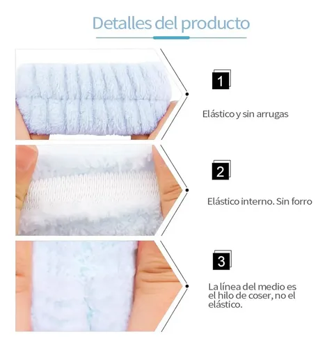6 Pcs Diademas De Pelo Y Muñequeras Horquilla Maquillaje