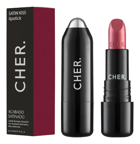 Labial Cher Beauty Satin Kiss Lipstick Color Cranberry