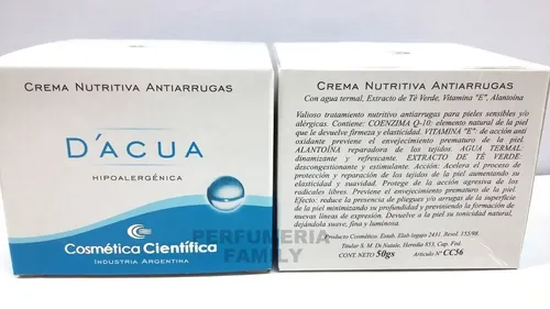 Crema Nutritiva Antiarrugas Dacua Hipoalergenica Cosmetica Cientifica Distr. Oficial Perfumeria Family
