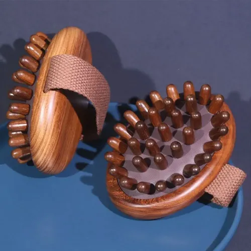 Cepillo Masajeador De Madera Para Cabello Y Cabeza