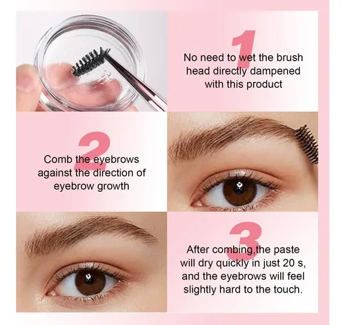 Gel Fijador Para Cejas Vaneria Clear Con Cepillos Duales