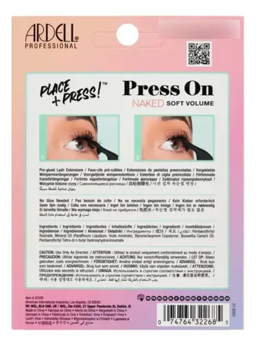 Pestañas Postizas Ardell Naked Soft Volumen Press On X 30