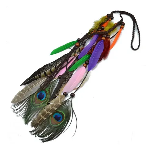2pcs Diadema De Pelo Con Plumas De Pavo Real Fascinator .