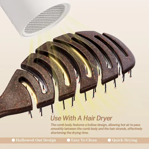 Cepillo Desenredante Hueco Para Cabello Chocolate