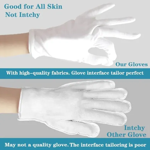 Guantes Algodón Blancos Xl Hidratantes Para Manos Secas