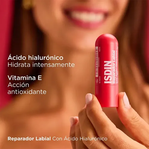Isdin Reparador Labial Stick Con Ácido Hialurónico Rojo