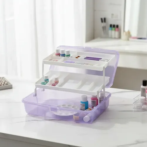 Valija Organizadora De Arte Y Maquillajes Plastica Con Traba