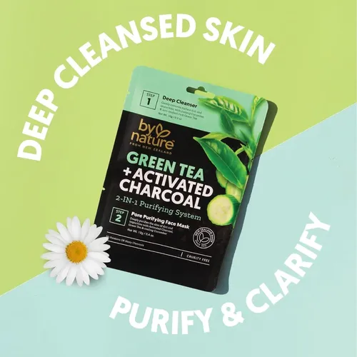 Mascarilla Capilar De Té Verde Y Carbón, Kit De 2 Pasos