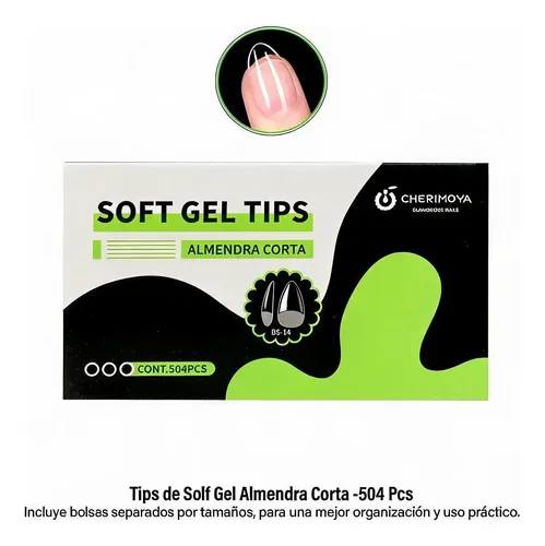 500 Tips Soft Gel Cherimoya Prelimados Fc Nails Insumos