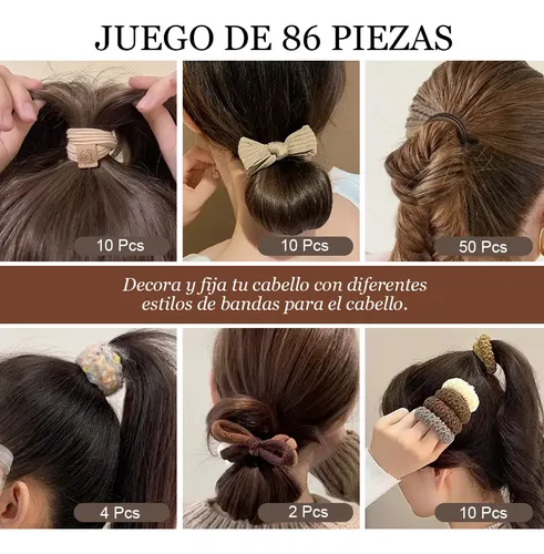 # 136pcs Gomitas Cabello Donas Maquillaje Mujer Ligas .z