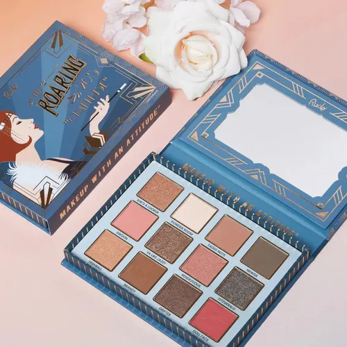Paleta De Sombras Para Ojos De 12 Colores Frios The Roaring 20’s Chanteuse Rude Cosmetics