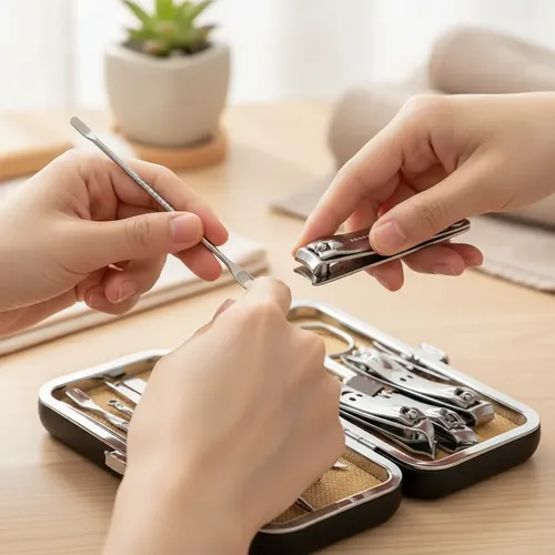 Kit De Manicura Y Pedicura Estuche Portátil Cortaúñas ~