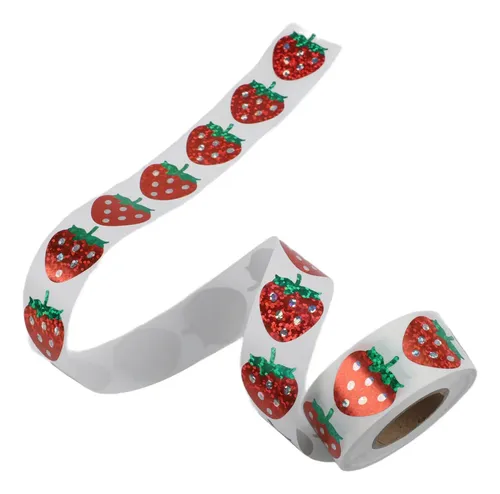 Papel Recubierto Para Regalos: Pegatinas De Fresa