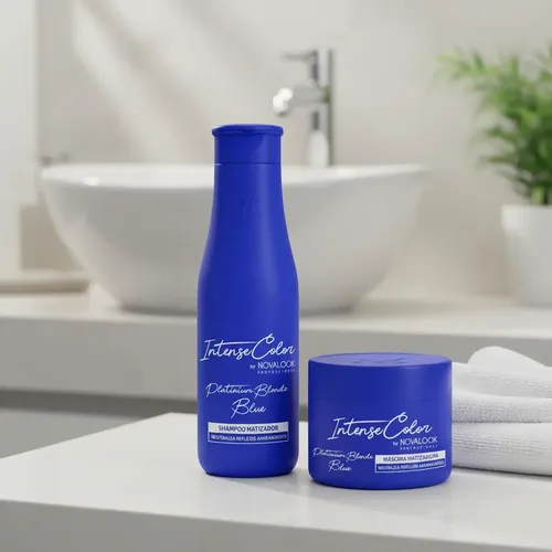 Matizador Shampoo 375ml Azul+ Mascara 250 Ml Novalook Fact.a