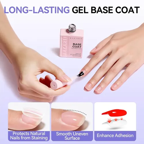 Set Gel Base Y Top Coat Brillo Diamante 15ml Uv Led