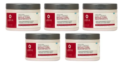 5 Crema Masajes Reductora Y Reafirmante 250g Libra Cosmetica Fragancia Suave