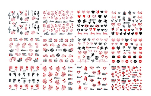 Stickers Adhesivos Plancha Grande Decoración De Uñas