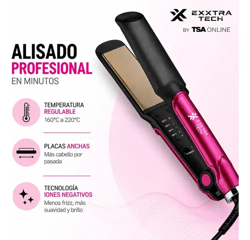 Planchita De Pelo Alisador Cabello Exxtra Tech 45w Cerámica