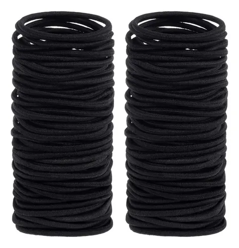 Cintas Para El Cabello Anezus, 200 Unidades, Elásticas Negra