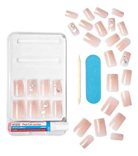 Uñas Kiss Glue-on Allure Nails Originales Instantáneas