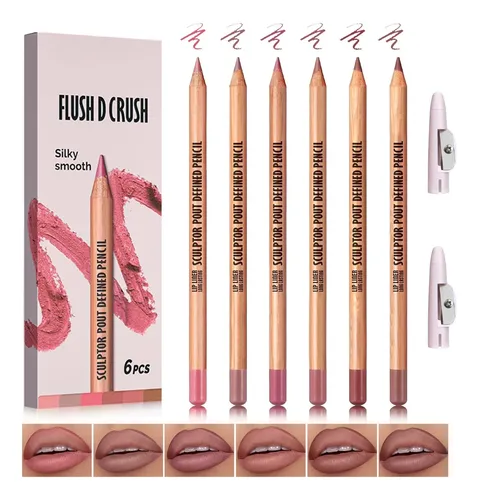 Teihwal Set 6 Lápices Delineador Labial Nude Marrón Mate