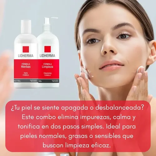 Lidherma Kit Limpieza Emulsion Locion Hierbas Piel Sensible
