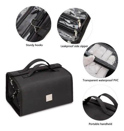 Bolsa De Maquillaje Royalfair Roll Up Travel Toiletry Negra