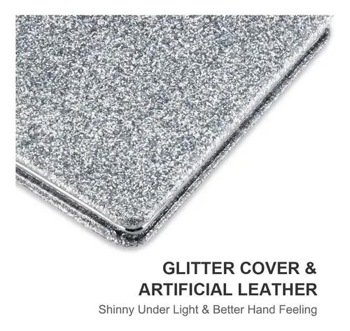 Espejo Compacto Omiro Glitter Pu Con Aumento De 1x/3x, Plate