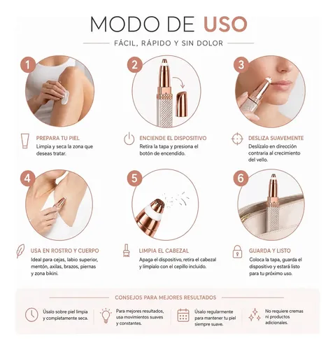 Depiladora Facial Eléctrica Corporal Usb Recargable 2 En 1