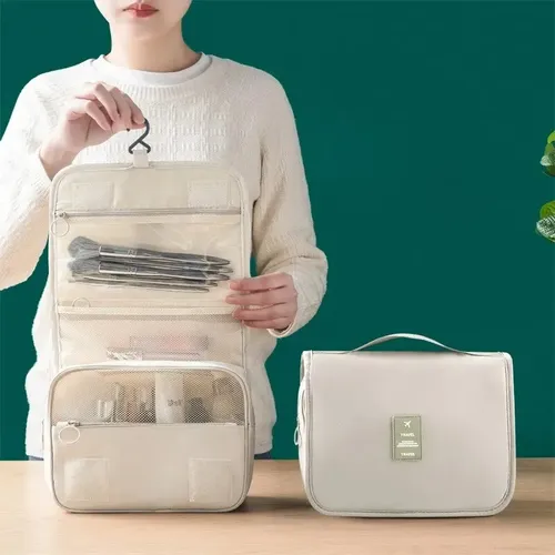 A Neceser Colgante Organizador De Viaje For Baño Beige L