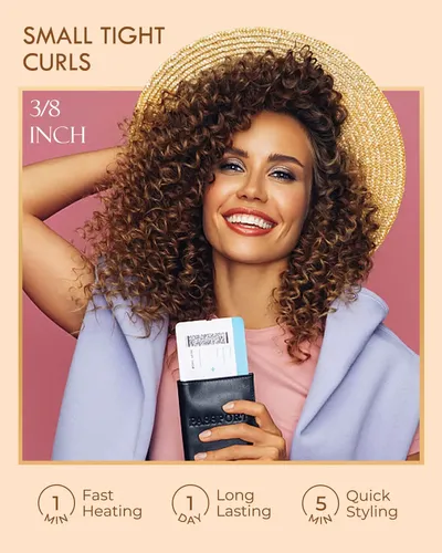 Rizador Weeyum De 3/8 Pulgadas Para Cabello Corto