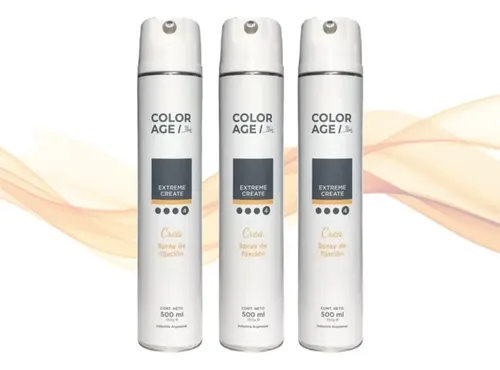 3 Spray De Fijacion Fuerte Color Age X 500 Ml Cada Uno