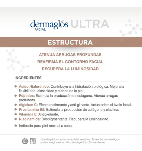 Dermaglos Ultra Estructura. Crema Hidratante Dia 50g