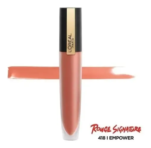 Labial Liquido Matte Rouge Indeleble Signature L’oréal Paris Acabado Mate Color I Empower 418
