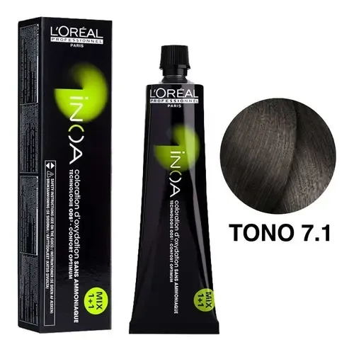 Tinte Inoa Permanente – mL a Tono 7.1 rubio ceniza