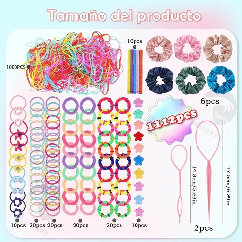 Y 112 Piezas De Accesorios Para El Cabello, Rosquillas, Cole