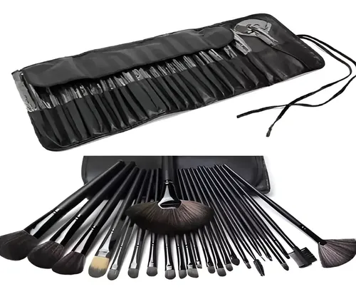 Set De Brochas Con Estuche Para Make Up 24 Piezas