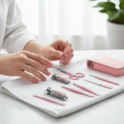 Kit Herramientas Manicura Pedicura Set Rosa X7 City Girl