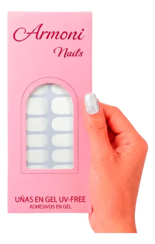 Stickers De Uñas Gel X22 Adhesivas Con Diseño Sin Lámpara Uv