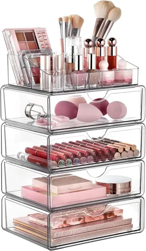 Organizador De Maquillaje Transparente De 3 Niveles De Vtopm