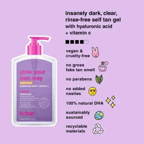 Gel Autobronceador B.tan, Increíblemente Oscuro, Morado 473m