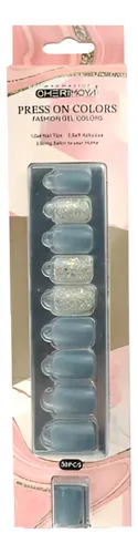 Press On de Uñas Autoadhesivas Glitter Cuadradas Cherimoya – Pack de 30 Tips