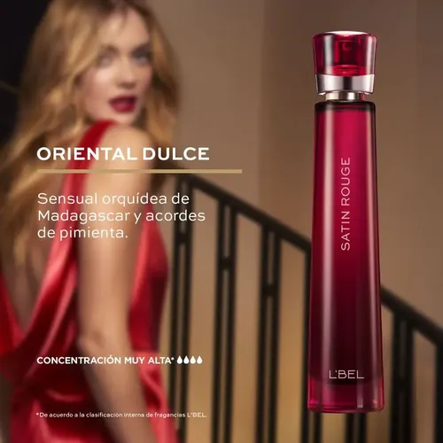 Satin Rouge L’bel Deo Parfum – Perfume para mujer, 50 ml, Blz
