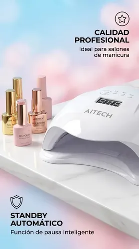 Cabina Uñas Lampara Uv Led Secado Rapido Uniforme Sensor Cabina Profesional Desmontable Gel Semipermanente Esmalte Manos Pies Rapido Uniforme Manicure Pedicure Salon Casa Proximidad