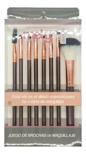 Set De Brochas Y Pinceles Sintéticos Para Ojos Y Rostro Mely Color X1_marrón / 8 Brochas Mely
