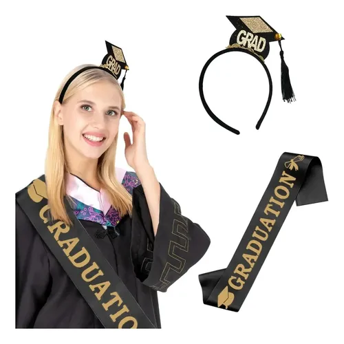 Diadema, Diadema, Gorra Graduada, Banda Satinada, Accesorios