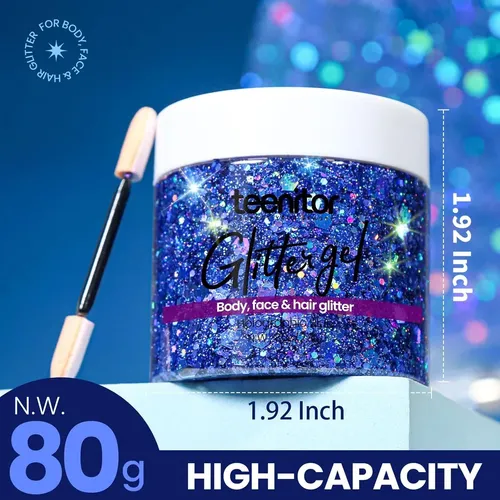 Gel De Brillo Azul Teenitor 80g Maquillaje Facial Y Corporal